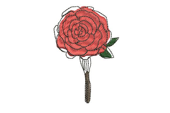 Fake Red Rose: A Timeless Embroidery Choice