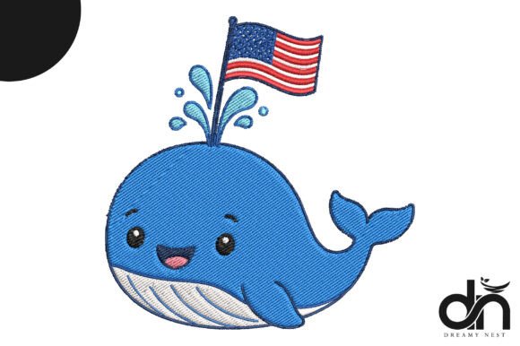 Review: Patriotic USA Flag Whale Embroidery for Gifts