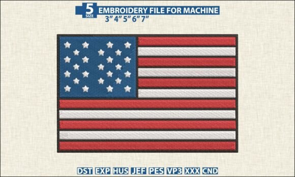 Reviewing the USA Flag Embroidery Pattern PES DST